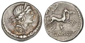 Denario. 91 a.C. JUNIA. D. Junius Silanus ... 