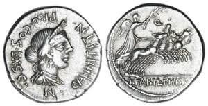 Denario. 82-81 a.C. ANNIA. C. Annius y ... 