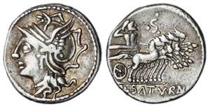 Denario. 104 a.C. APPULEIA. Lucius Appuleius ... 