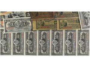 Lote 15 billetes. 1872 a 1897. Banco ... 