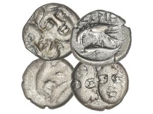 Lote 4 monedas 1/4 Estátera. 400-350 a.C. ... 