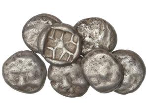 Lote 7 monedas 3/4 Dracma. 480 a.C. PARION. ... 