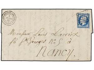 ITALIA. 1860. ROME to NANCY. Folded letter ... 