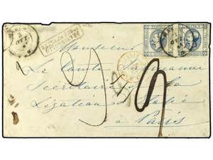 ITALIA. 1863. Envelope to Paris, France, ... 