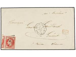 JAPON. 1868. Cover from YOKOHAMA to FRANCE ... 