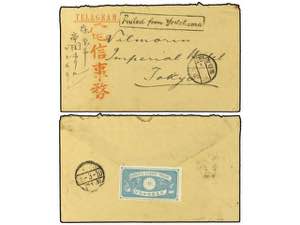 JAPON. 1910. Telegram envelope to the ... 