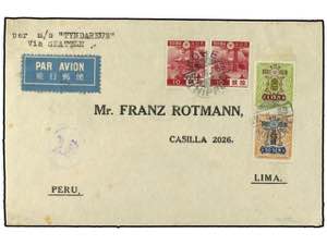 JAPON. 1939. Airmail envelope to Lima, Peru, ... 
