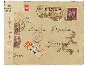 COREA. 1921. Incoming cover from Germany to ... 