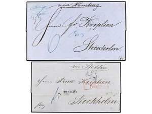 LETONIA. 1858-61. TWO entire letters from ... 