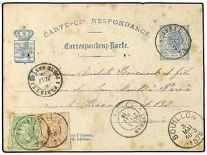 LUXEMBURGO. 1876 (May). Luxembourg 12 1/2c. ... 