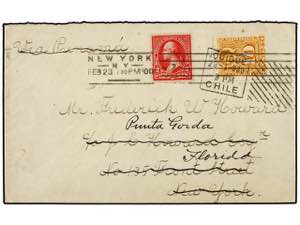 CHILE. 1900. IQUIQUE a NEW YORK. 10 ctvos. ... 