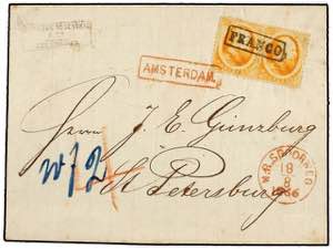 HOLANDA. 1866. AMSTERDAM to ST. PETERSBURG ... 