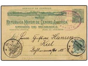 NICARAGUA. 1899 (July 4-7). 2c. green Postal ... 