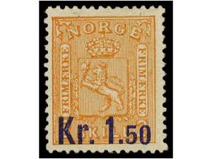 NORUEGA. Mi.63. 1905. 1,50 kr. on 2 sk. ... 