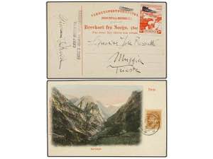 NORUEGA. 1909. Postcard of NAERODALEN ... 