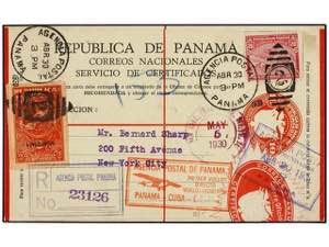 PANAMA. 1930. PANAMA a NEW YORK. Sobre de ... 