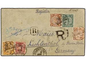 CHINA. 1901. SHANGHAI to GERMANY. Envelope ... 