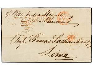 PERU. 1845. HAVRE (Francia) a LIMA (Perú). ... 