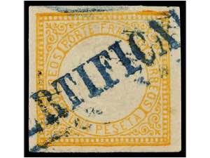 PERU. Sc.15. 1872. 1 peseta amarillo, mat. ... 