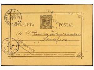 FILIPINAS. 1896. 3 c. Postal stationery card ... 