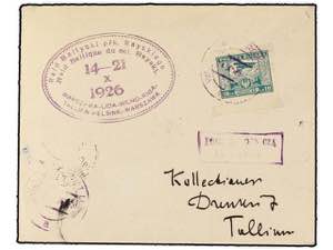 POLONIA. 1926 (14-VII). WARSAWA to TALLINN ... 