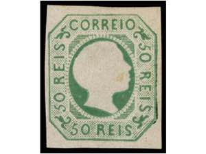 PORTUGAL. Af.8. 1855. 50 reis verde. ... 