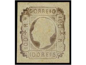 PORTUGAL. Af.18. 1862. 100 reis lila. ... 