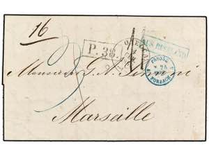 RUSIA. 1868. ODESSA to MARSEILLE (France). ... 