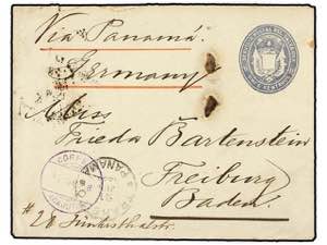 SALVADOR. 1888. 11 c. Blue stationery ... 