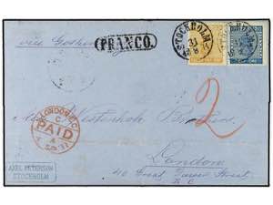 SUECIA. 1871. Wrapper to London franked 12 & ... 