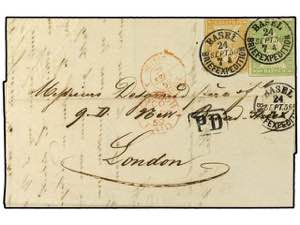 SUIZA. 1859. Cover from Basel to London ... 