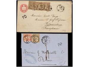 SUIZA. 1867-71. Dos cartas circuladas a ROMA ... 