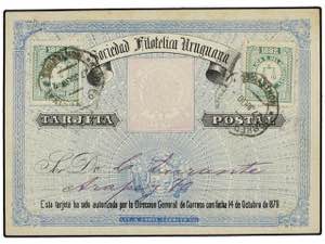 URUGUAY. 1882. MONTEVIDEO. Entero Postal de ... 
