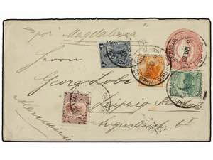 URUGUAY. 1898. 5c. pink stationery envelope ... 