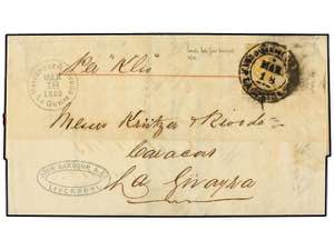 VENEZUELA. 1864. Incoming stampless entire ... 