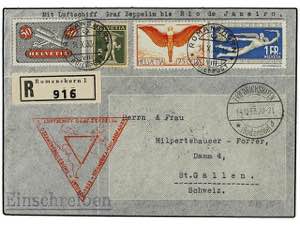 ZEPPELIN. 1933 (14-X). SWITZERLAND. ... 
