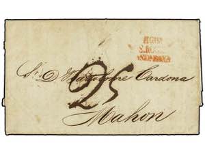 CUBA. 1842. CUBA a MAHON (Baleares). Carta ... 