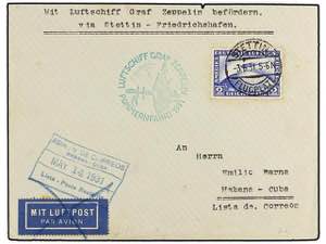 CUBA. 1931 (3-V). SETTIN (Alemania) a LA ... 