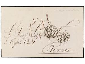 ECUADOR. 1868. GUAYAQUIL a ROMA. Carta ... 