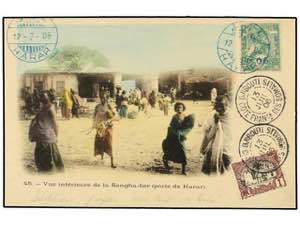 ETIOPIA. 1906. HARAR a FRANCIA. Tarjeta ... 