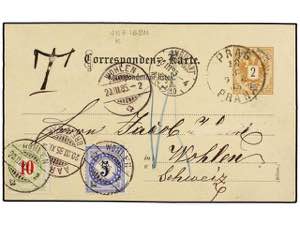 AUSTRIA. 1885. PRAG to WOHLEN (Switzerland). ... 