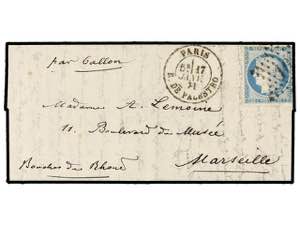 FRANCIA. 1871 (Jan. 17). PARIS to MARSEILLE. ... 