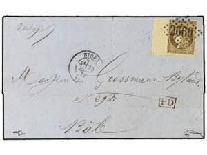 FRANCIA. 1872 (Sept 25). Cover to Basel, ... 