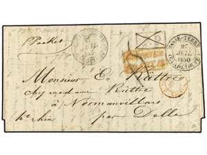 GUADALUPE. 1850 (July 27). Entire letter ... 