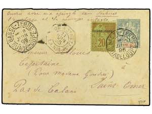 GUADALUPE. 1895. Postal stationary envelope ... 