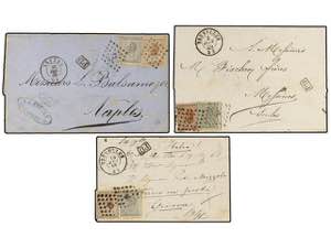 BELGICA. 1866-68. Seven covers to ... 