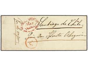BOLIVIA. (1855 CA.). Small cover with oval ... 
