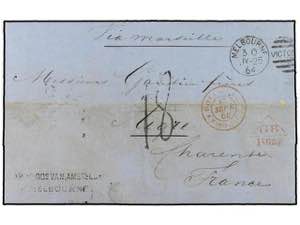 AUSTRALIA. 1864. Stampless envelope to ... 