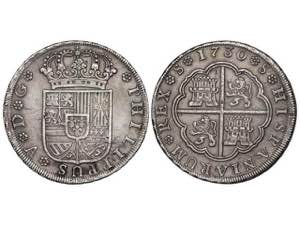  Philip V - 8 Reales. 1730. SEVILLA. 26,67 ... 