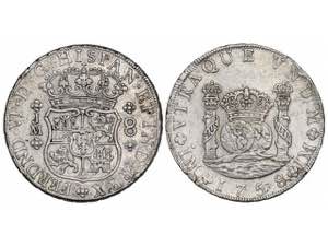  Ferdinand VI - 8 Reales. 1758/7. LIMA. J.M. ... 